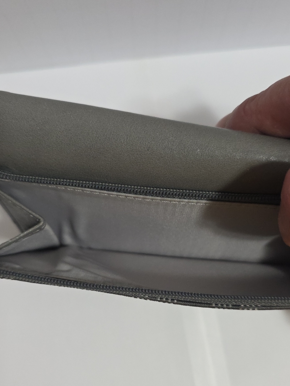 Coach Gray Signature Continental Wallet with Checkbook Holder & Silver Hardware - Picture 5 of 12